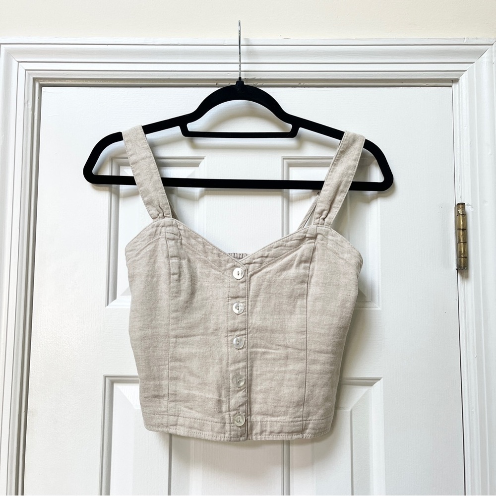 Abercrombie button front linen tank